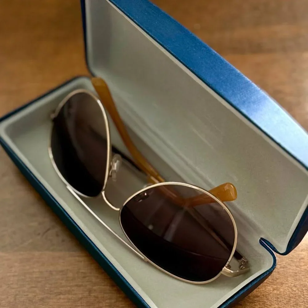 OSCAR DE LA RENTA SUNGLASSES Gold/brown Havana WOMEN’s 56-14 132mm Authentic